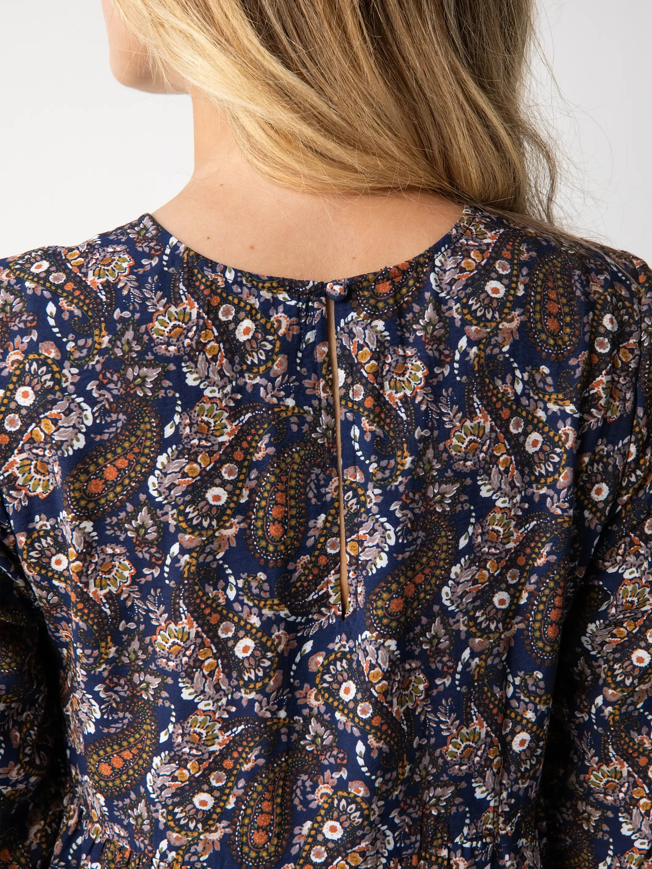 Heidi Mini Dress - Navy Paisley