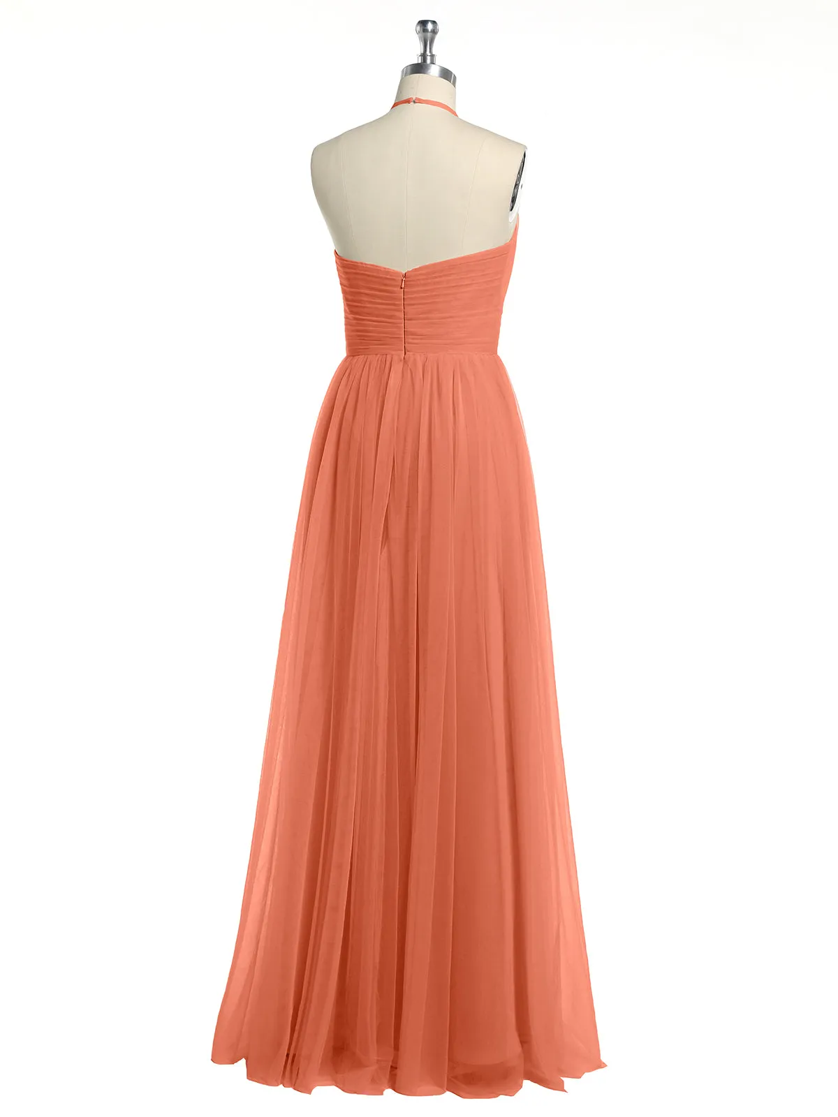 Illusion Neck Corss Waist Tulle Dresses-Sunset Plus Size