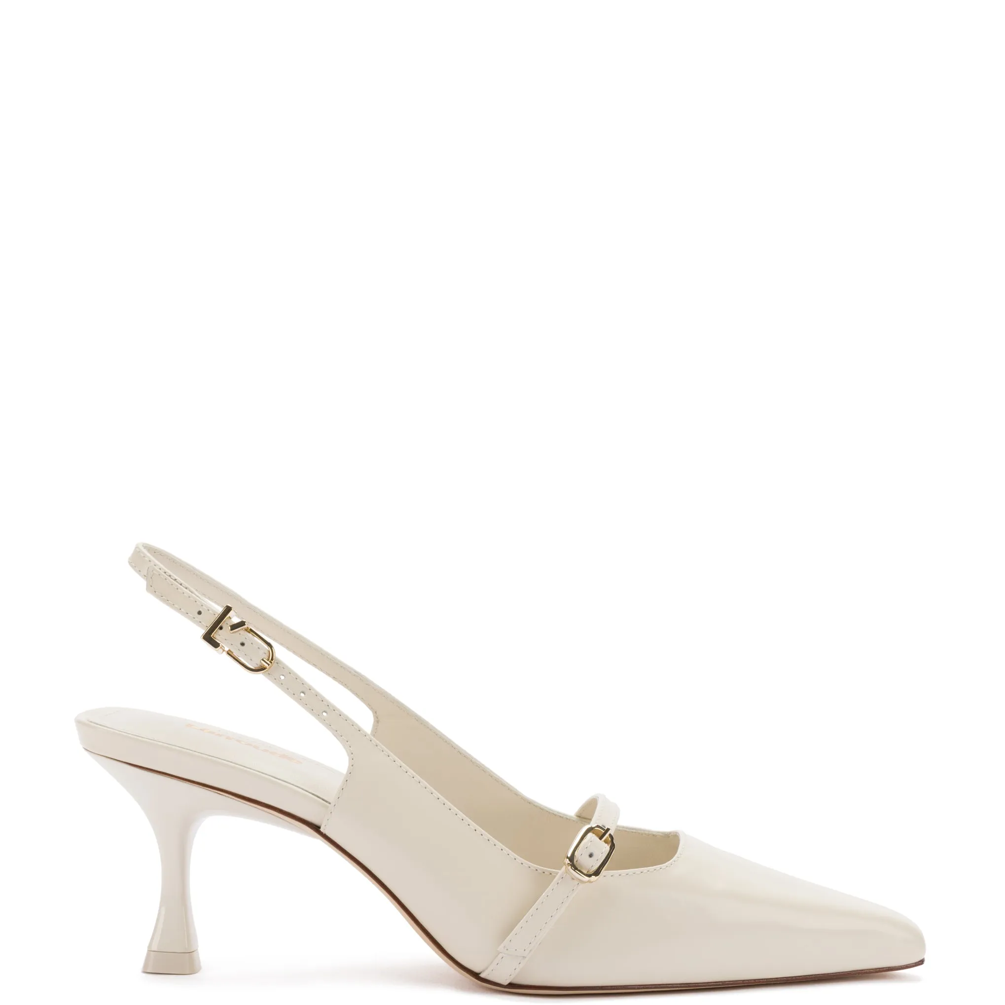 Ines Pump In Ivory Leather by Larroudé