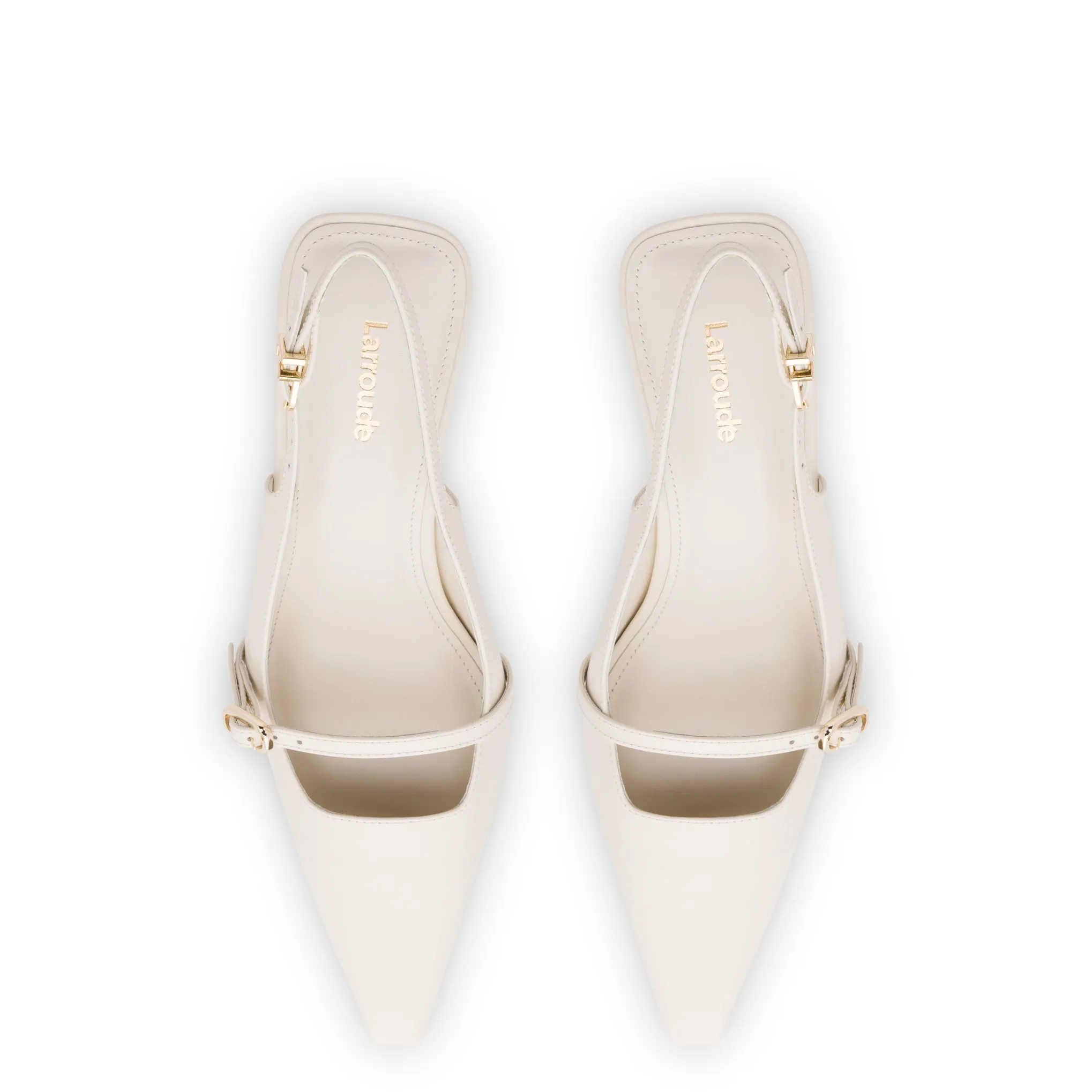 Ines Pump In Ivory Leather by Larroudé