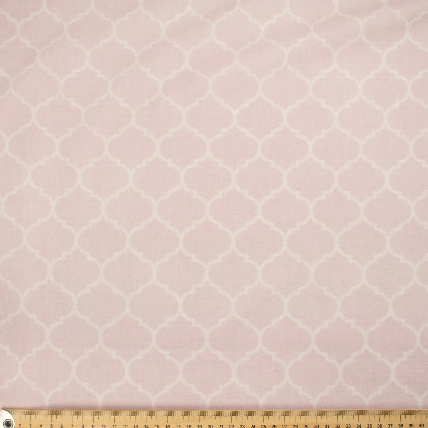 Japanese Printed Cotton Design-16 White Geometric on Dusty Pink