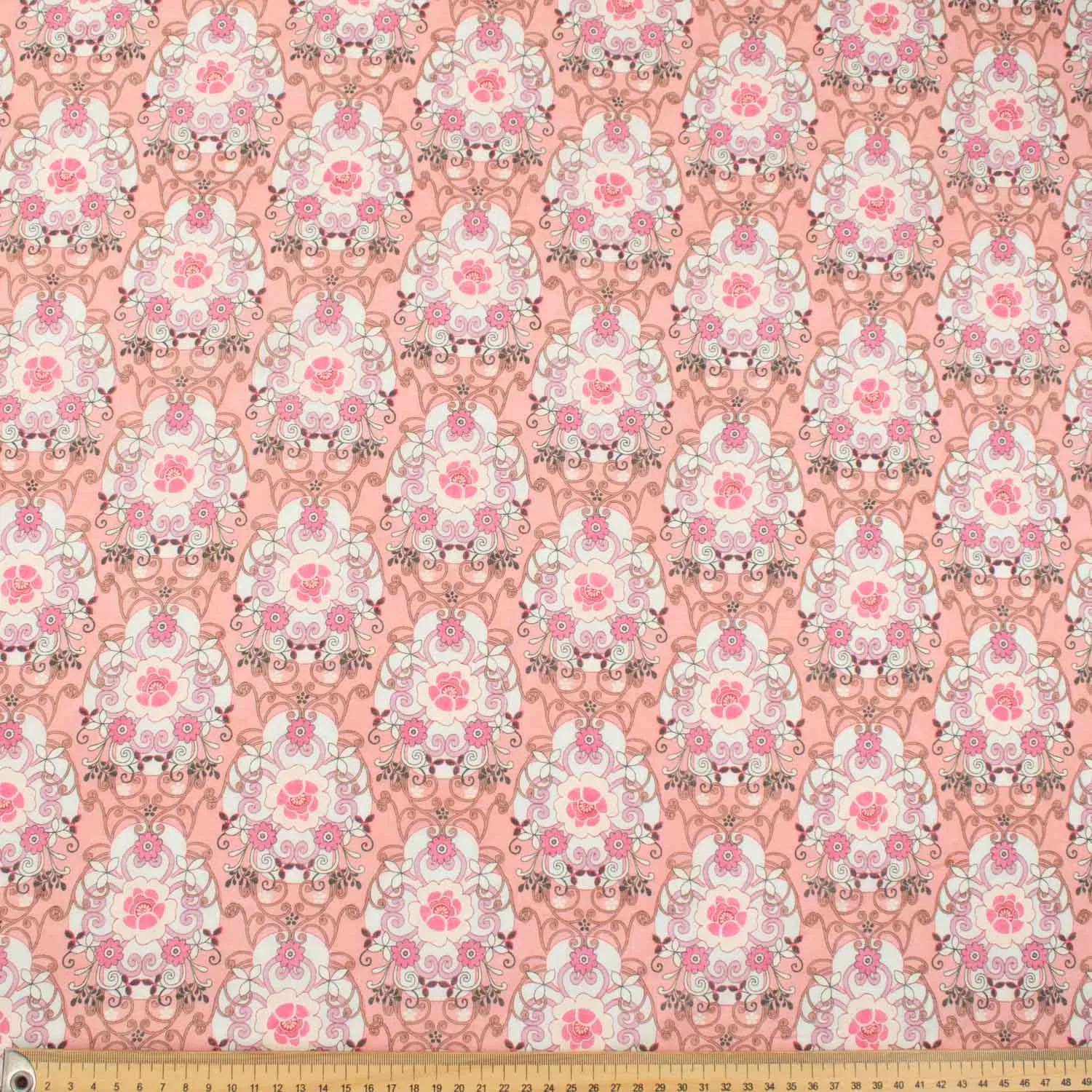 Japanese Pure Cotton Lawn Prints Design-219 Coral Florals