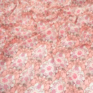 Japanese Pure Cotton Lawn Prints Design-219 Coral Florals