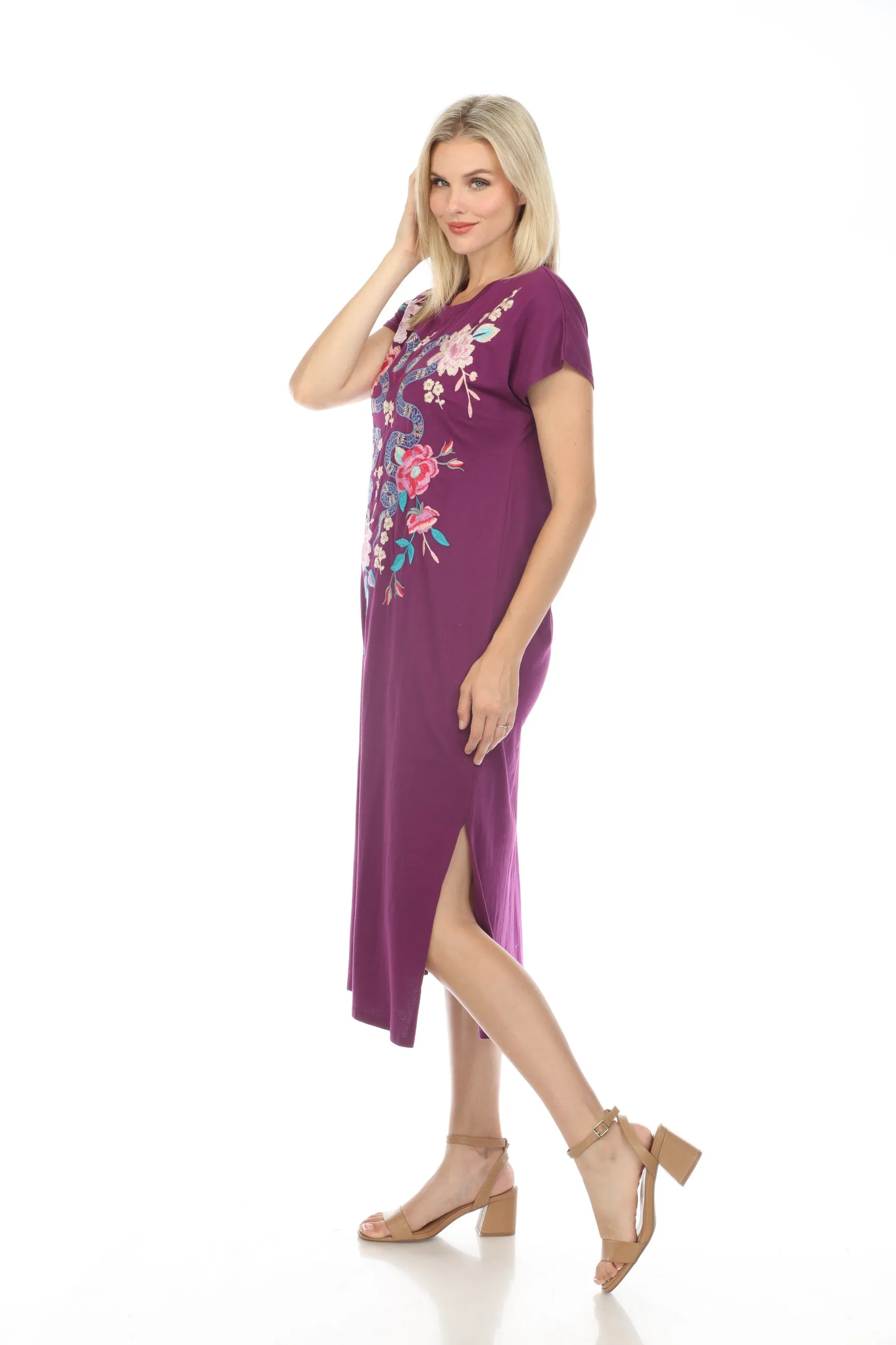 Johnny Was JWLA Edie Relaxed Knit Midi Dress Boho Chic J32224