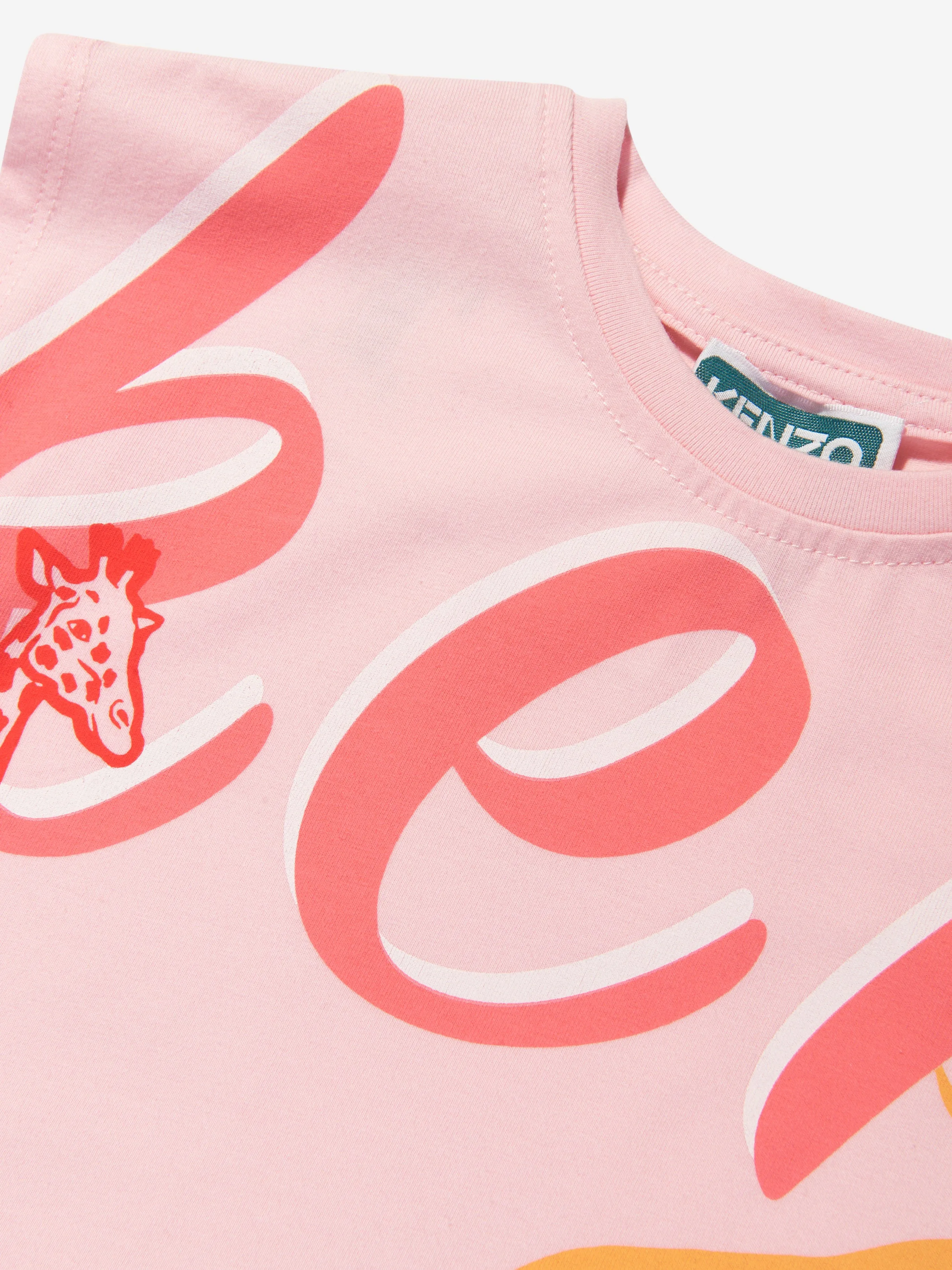 KENZO Baby Girls Organic Cotton Logo Dress in Pink