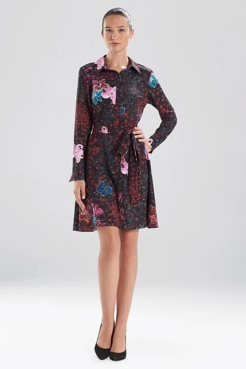 Leopard Orchid Shirt Dress