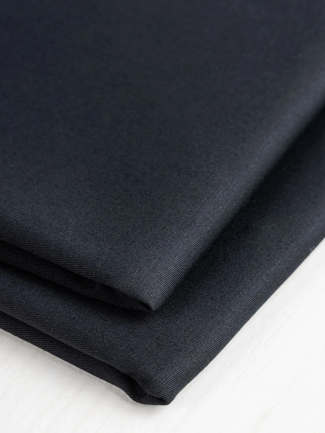 Lightweight Organic Cotton Stretch 6 oz Twill - Black - Swatch