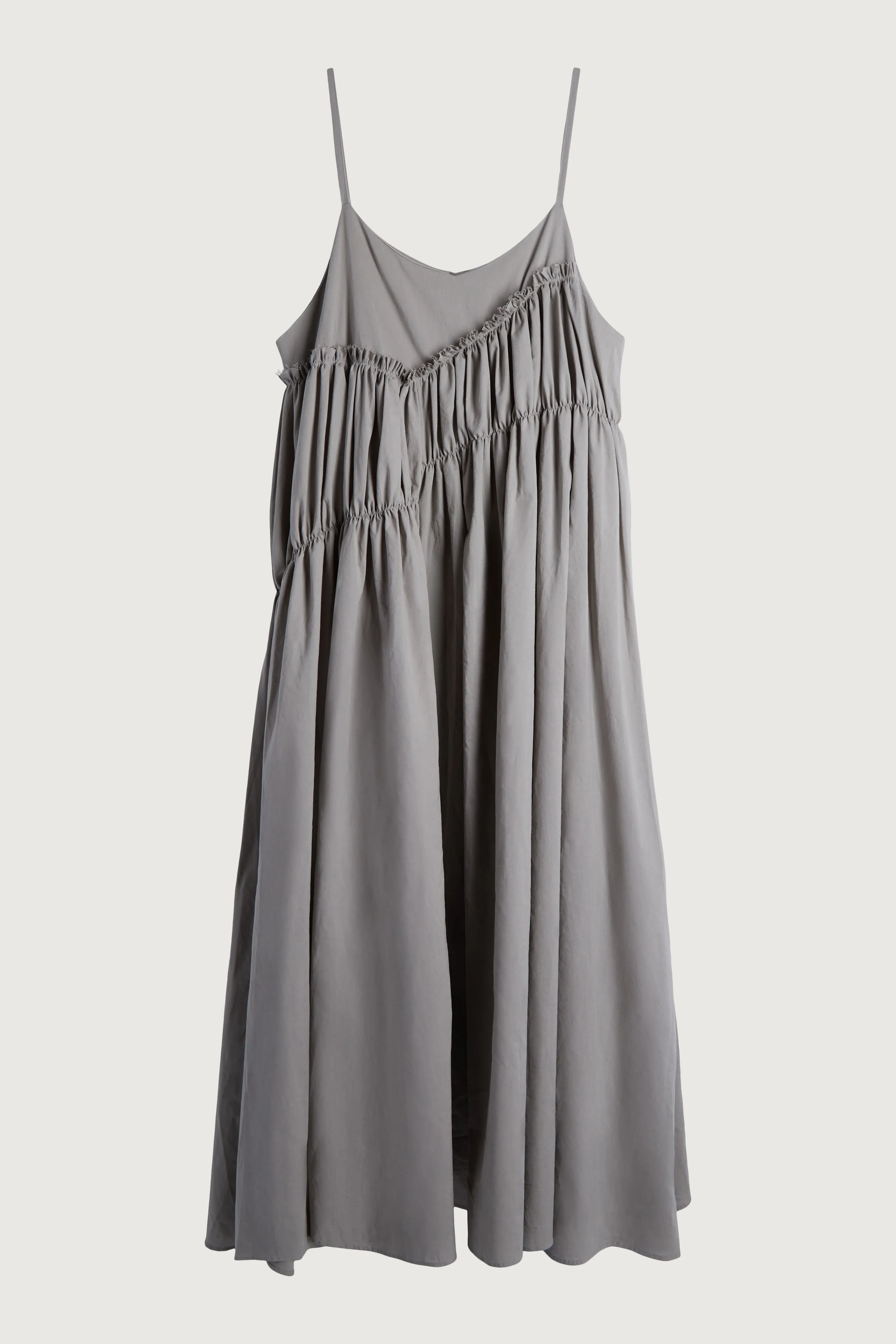 MIDI DRESS WITH ASYMMETRICAL RUCHING