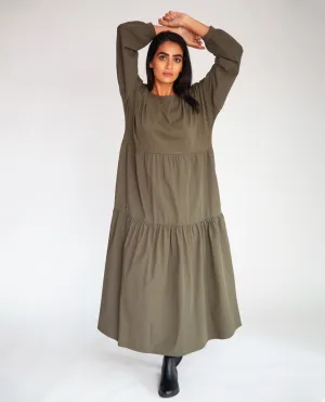 Mirabelle Organic Cotton Dress In Army