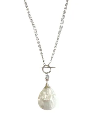 Mother of Pearl Paperclip Necklace