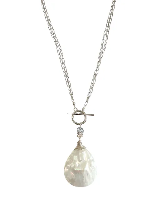 Mother of Pearl Paperclip Necklace