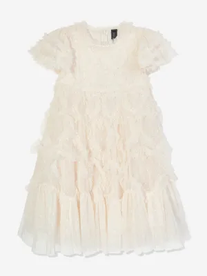 Needle & Thread Girls Amorette Dress in Ivory