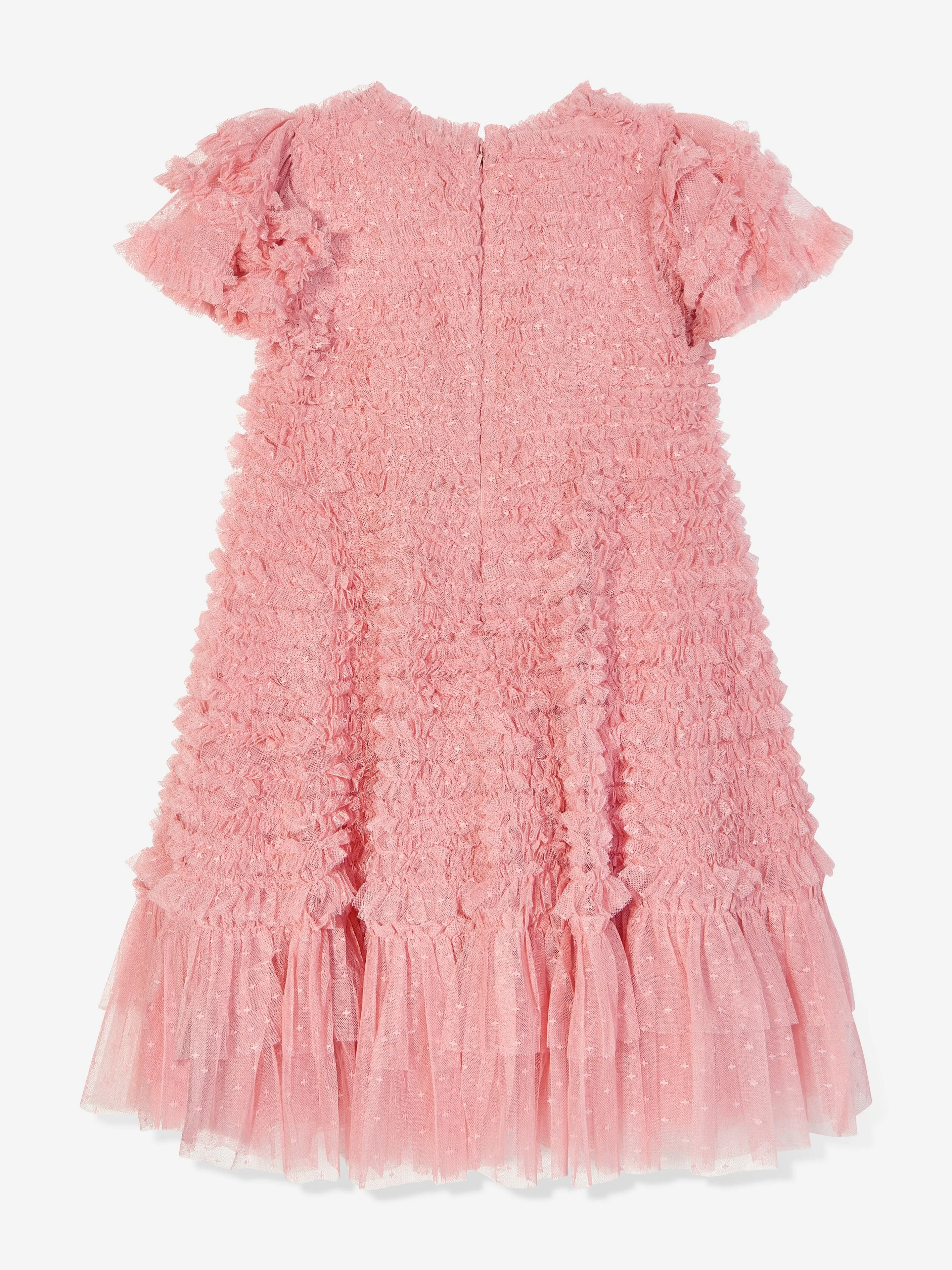 Needle & Thread Girls Vivi Ruffle Dress in Pink