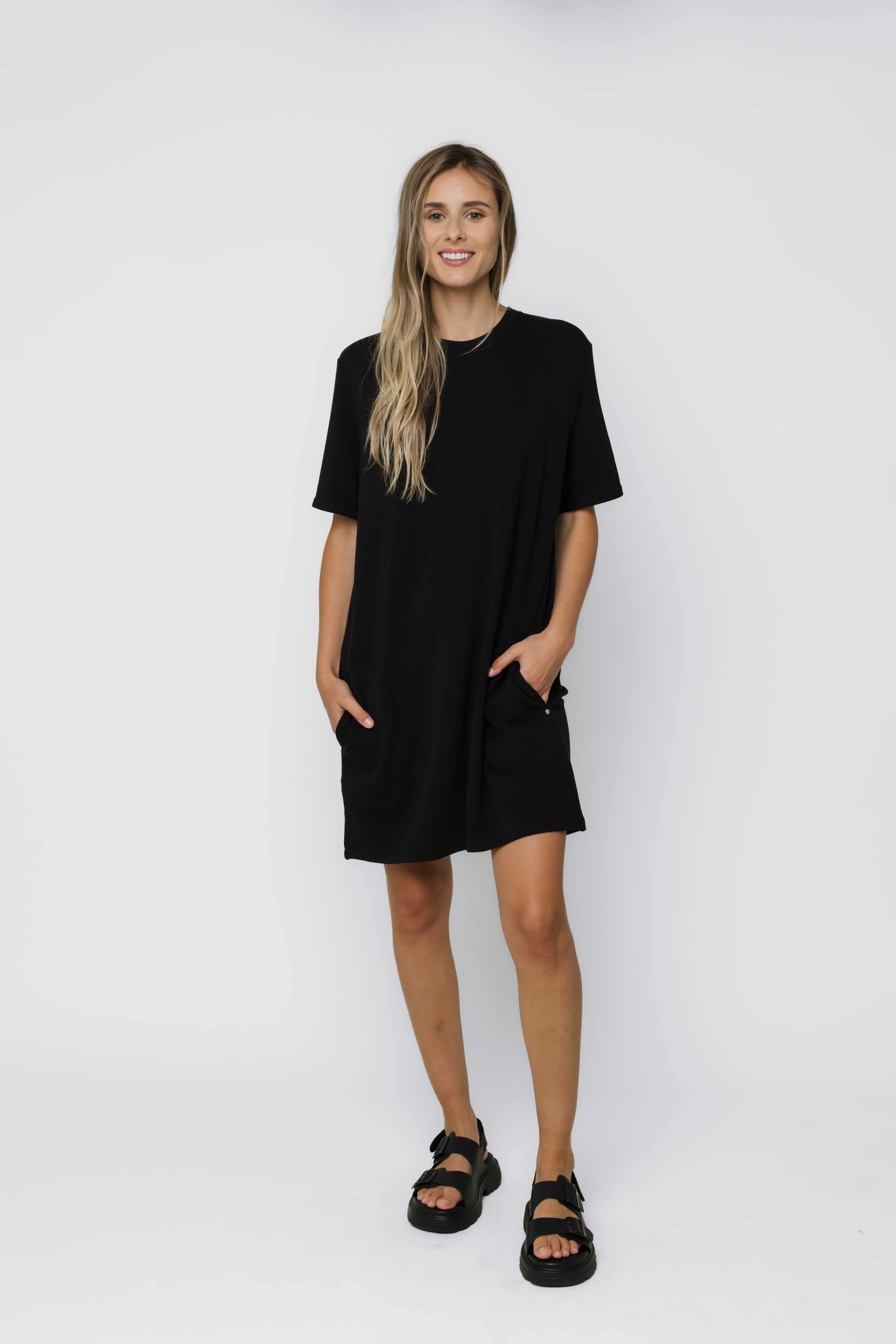 Nell-Luxe Fleece Tee Dress