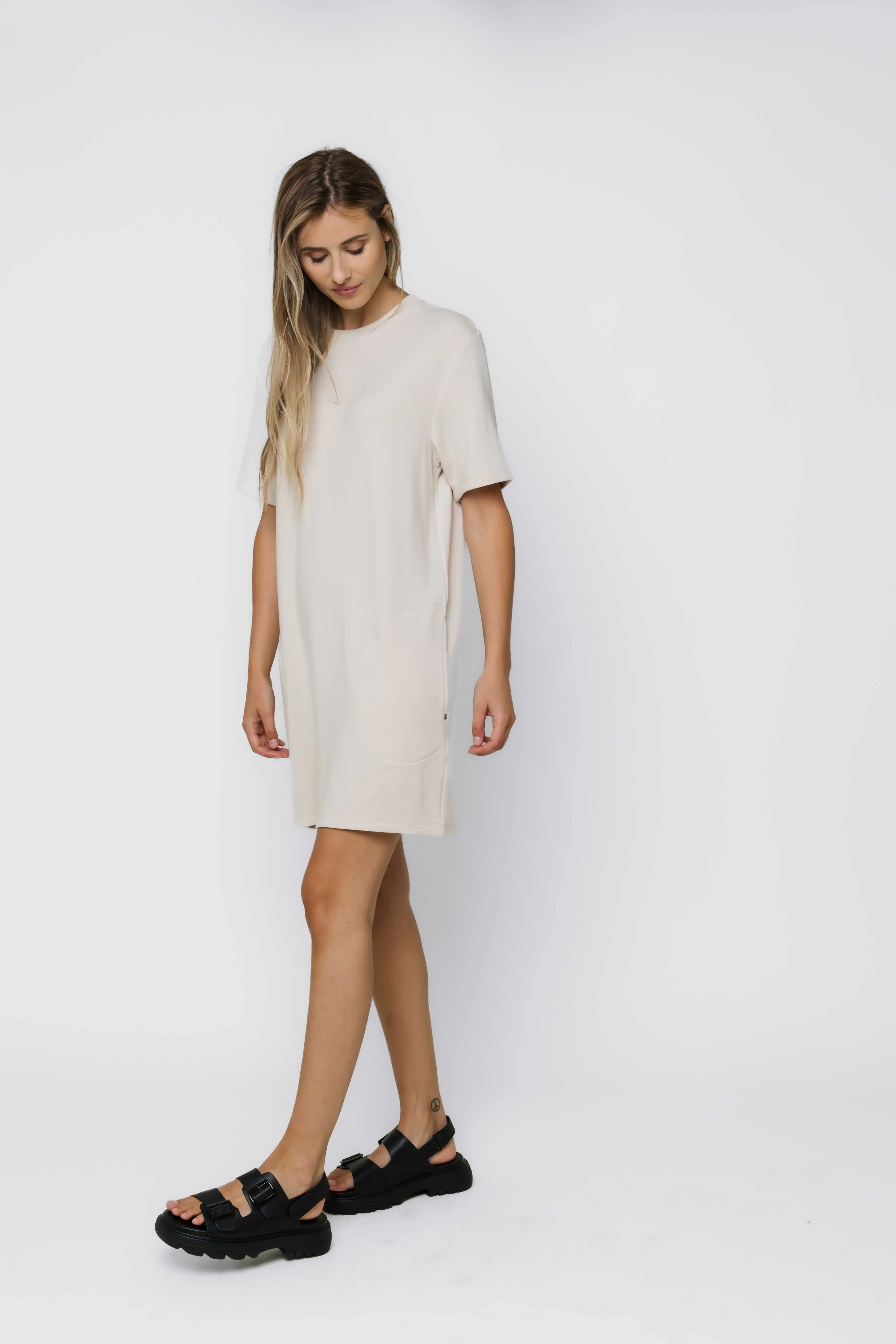 Nell-Luxe Fleece Tee Dress