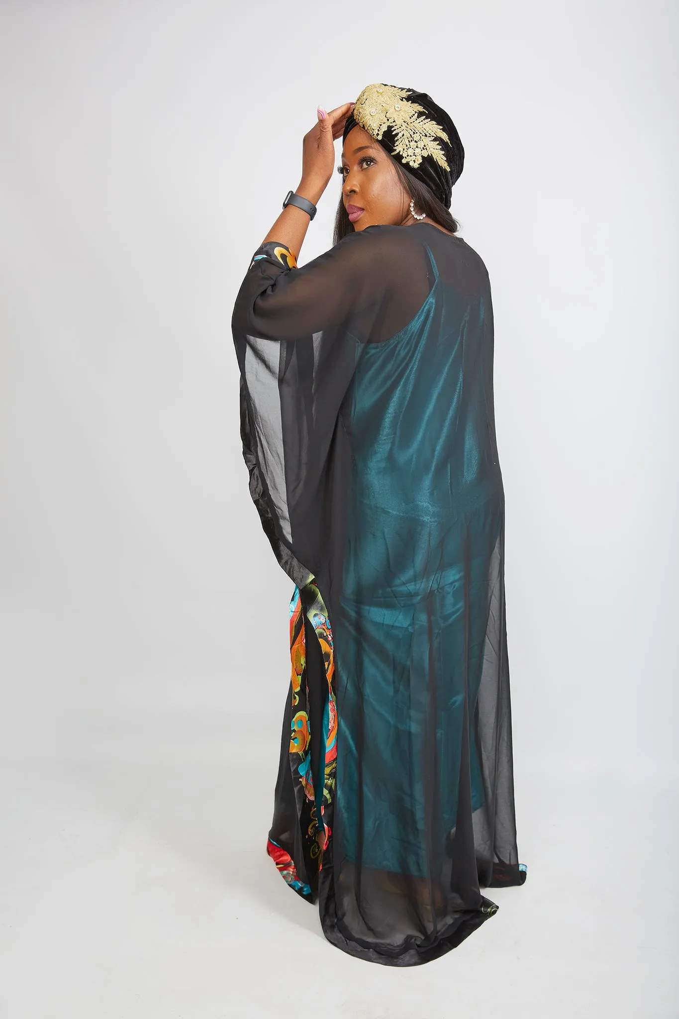 New in African Inspired Chiffon Kaftan Bubu Maxi Dress - Yolanda