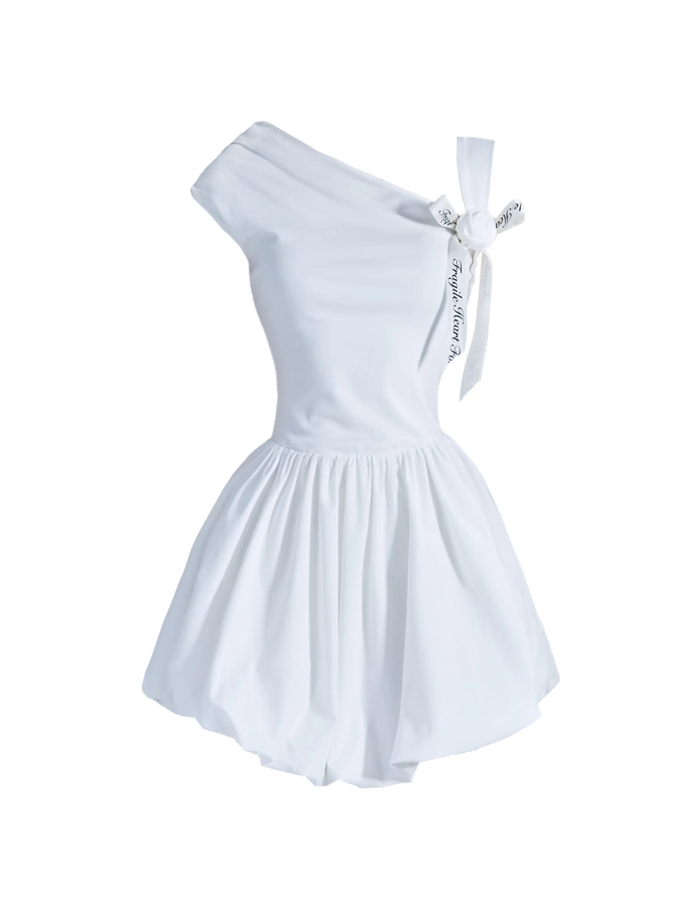 One-Shoulder Bow-Tie Mini Playsuit