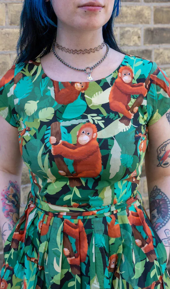 Orangutan Belted Tea Dress