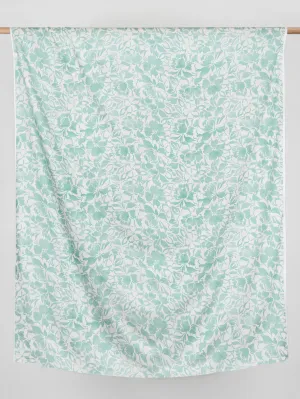 Pastel Floral Print Cotton Lawn - Cream   Mint - Swatch