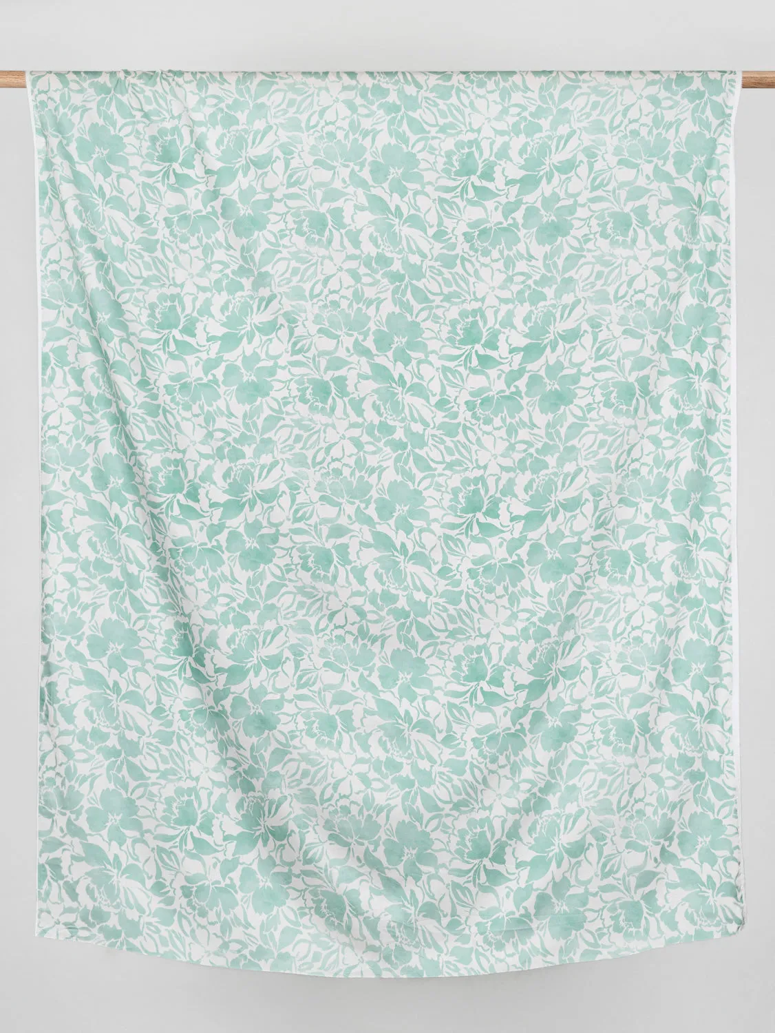 Pastel Floral Print Cotton Lawn - Cream   Mint - Swatch