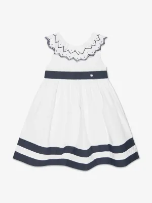 Patachou Girls Sleeveless Embroidered Dress in White