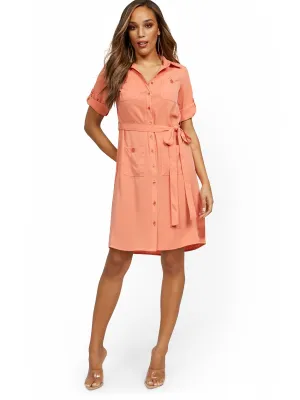 Petite Four-Pocket Shirtdress