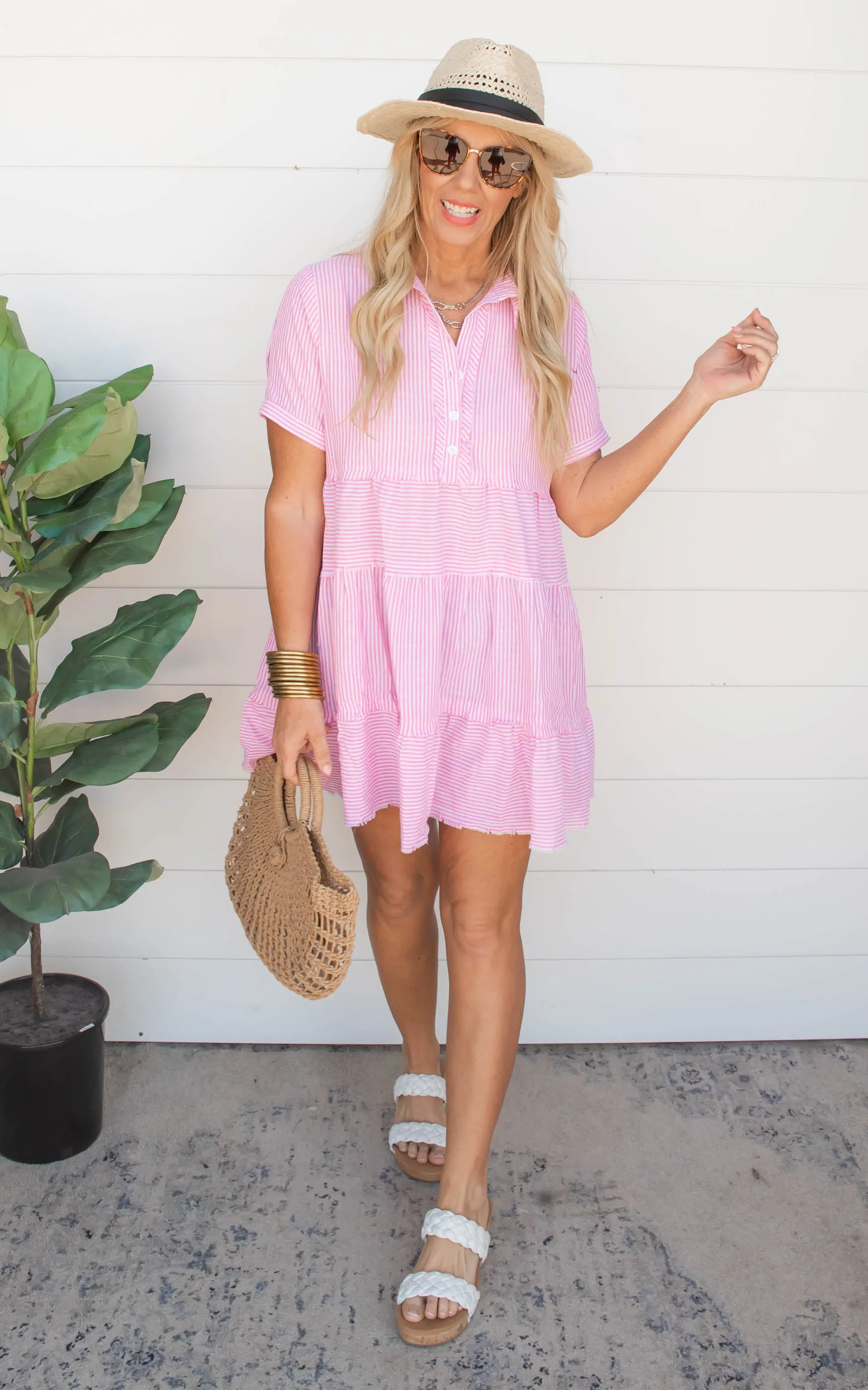 Pink Stripe Dress | Umgee | FINAL SALE