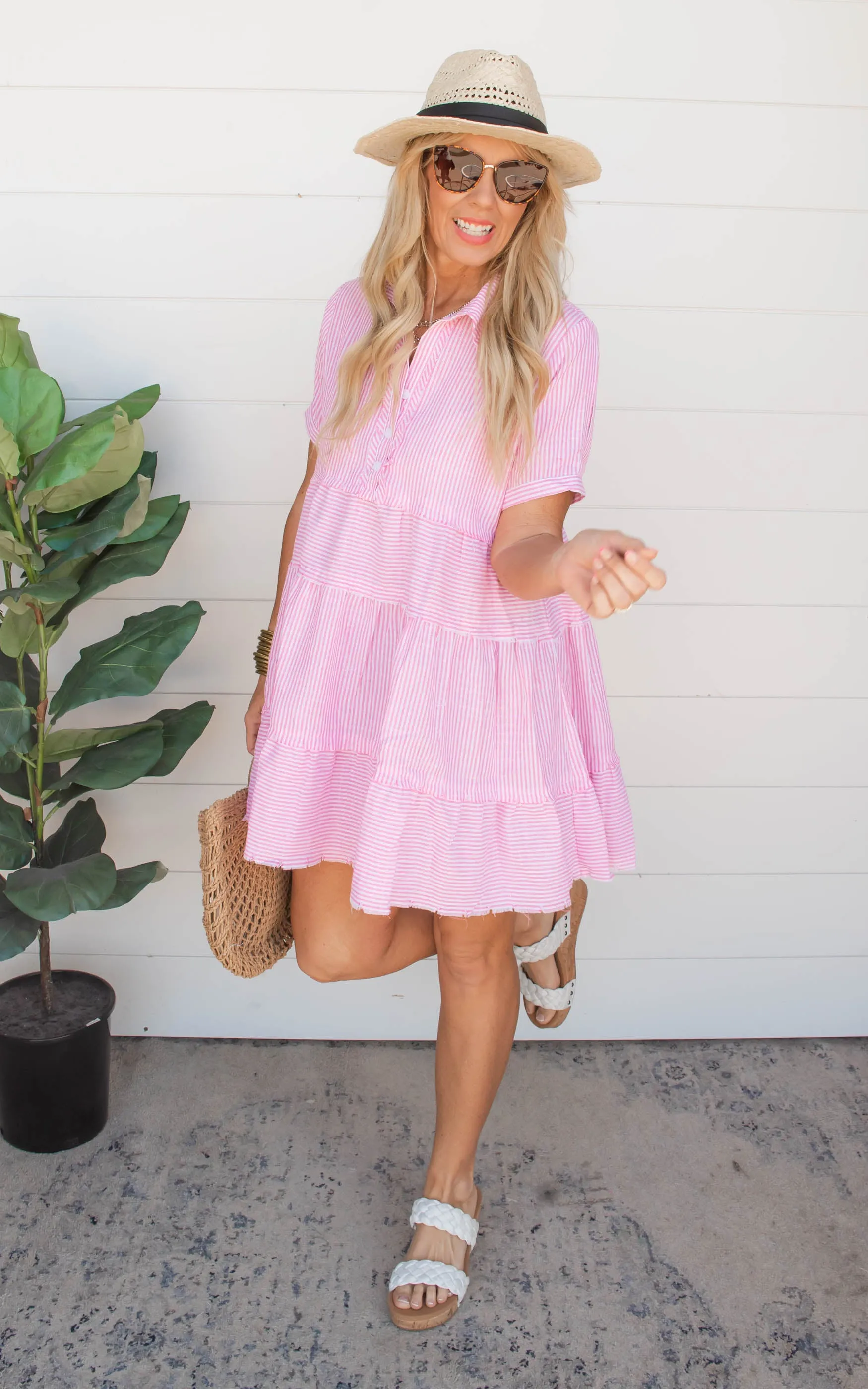 Pink Stripe Dress | Umgee | FINAL SALE