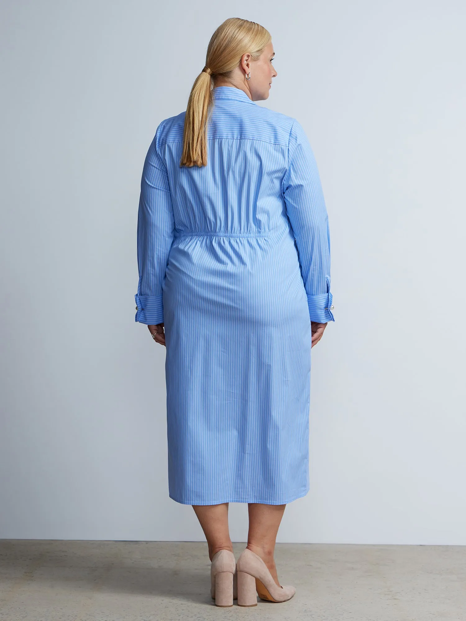 Plus Collared Wrap Shirt Dress