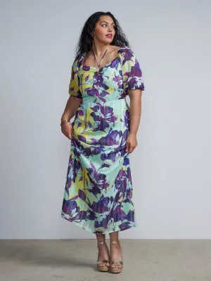 Plus Floral Print Maxi Dress