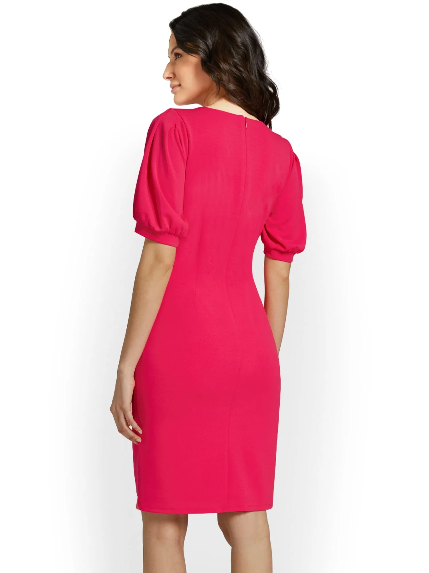 Puff-Sleeve Sheath Dress - Magic Crepe®