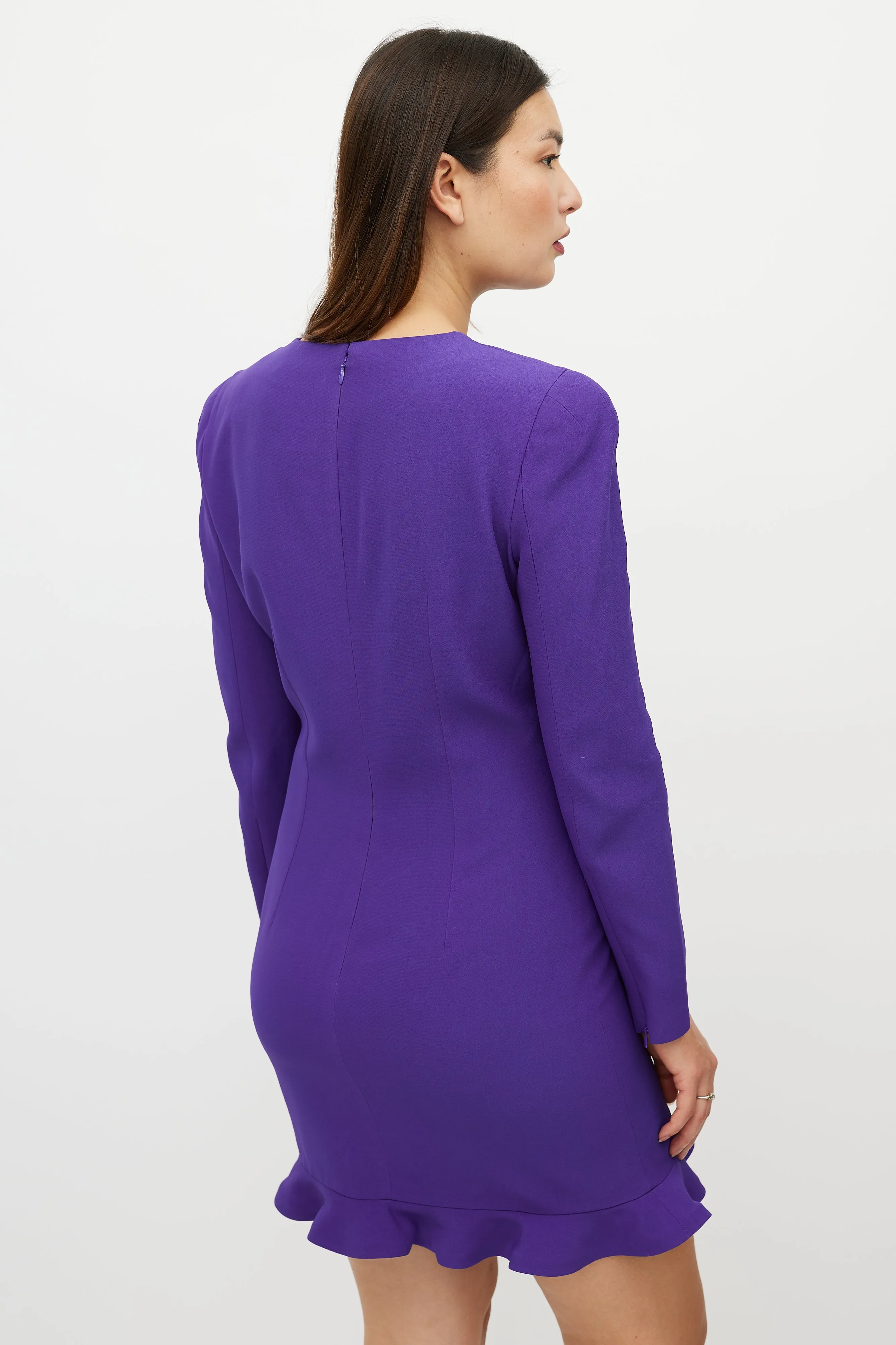 Purple Structured Shoulder Dress