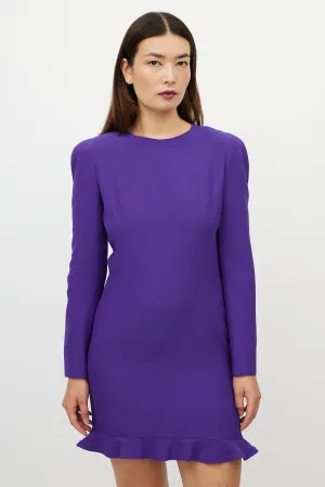 Purple Structured Shoulder Dress