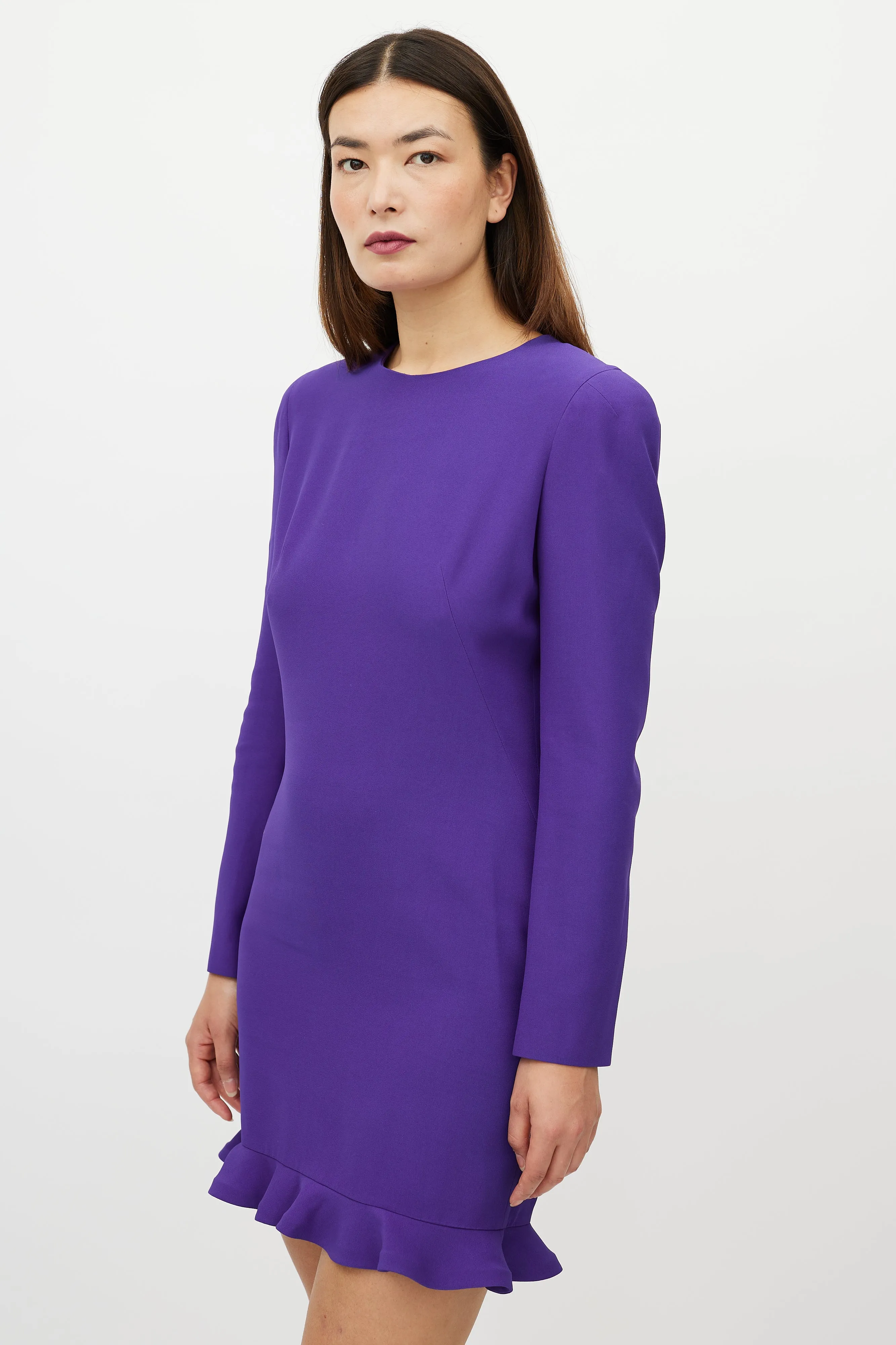 Purple Structured Shoulder Dress