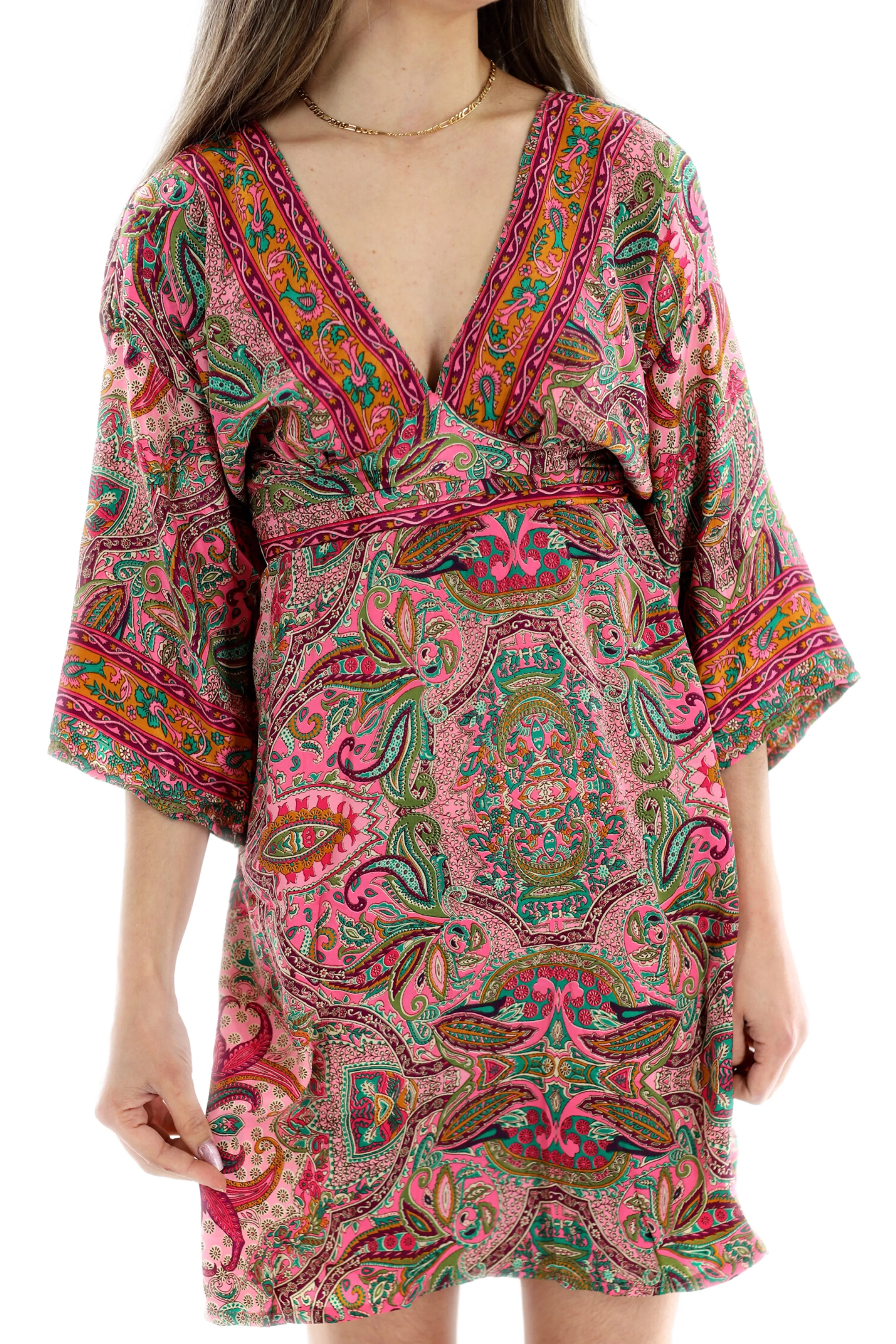 "Allegra" Flowy Paisley Short Dress