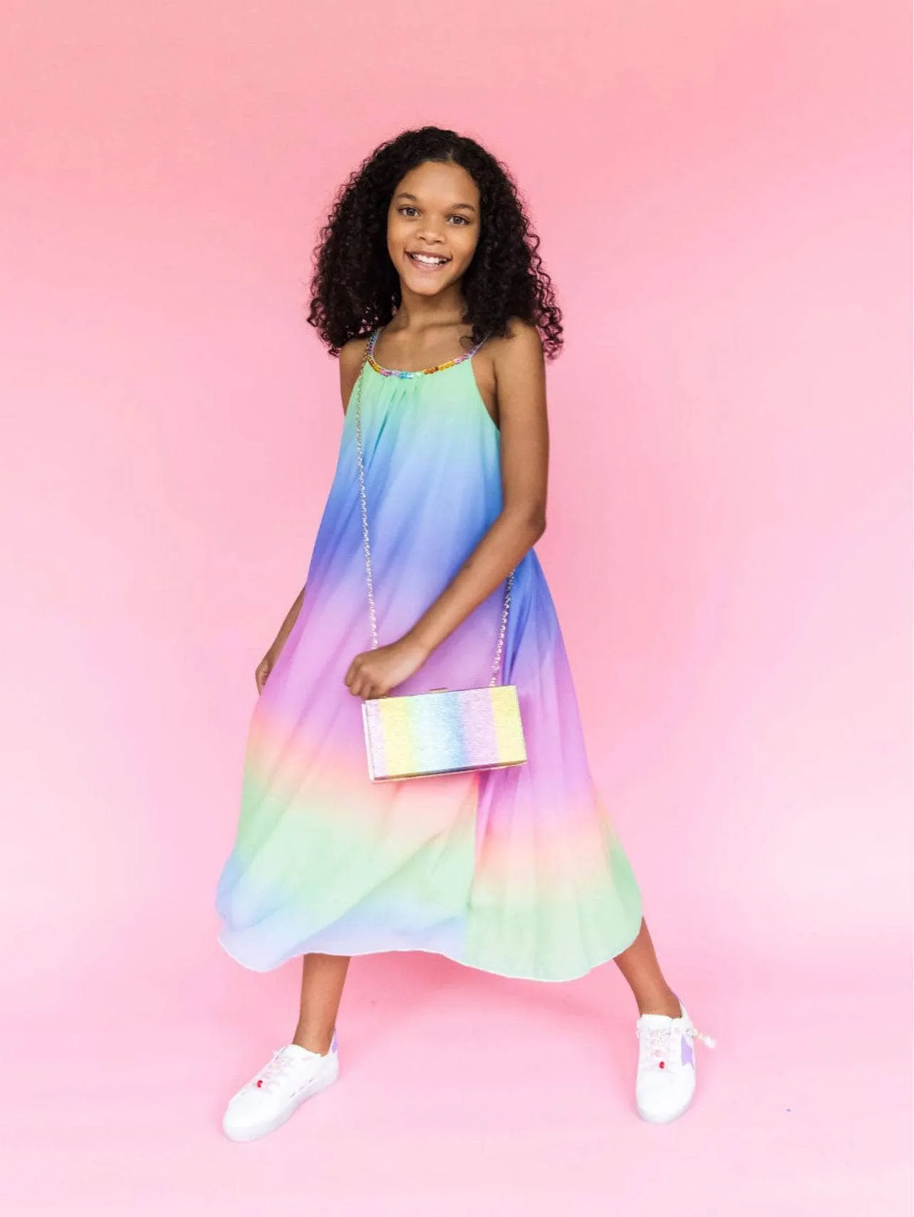 Rainbow Ombre Gem Dress