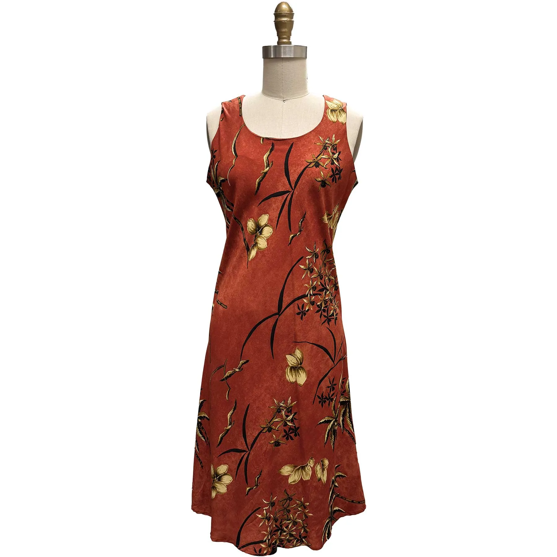 Retro Oasis Rust Tank Dress