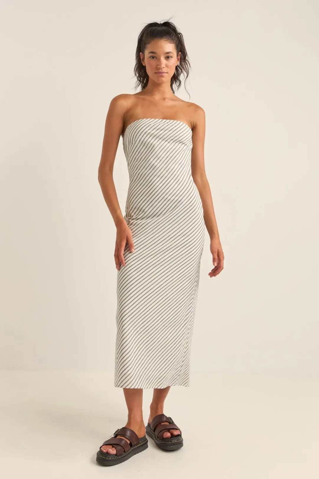 RHYTHM Dalia Bias Woven Midi Dress