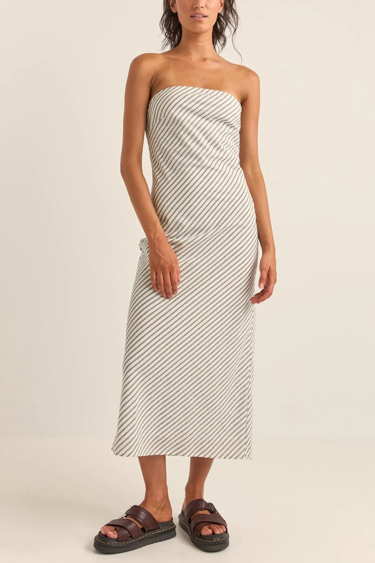 RHYTHM Dalia Bias Woven Midi Dress