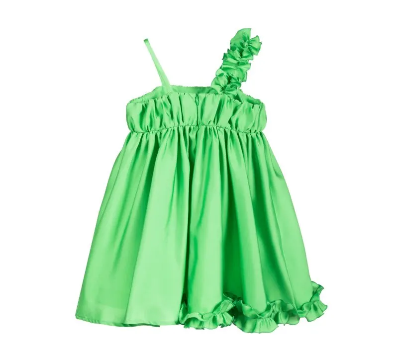 Ruffled Satin Dress