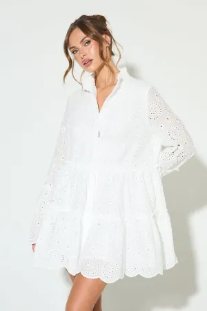 SOFIA White Embroidered Dress