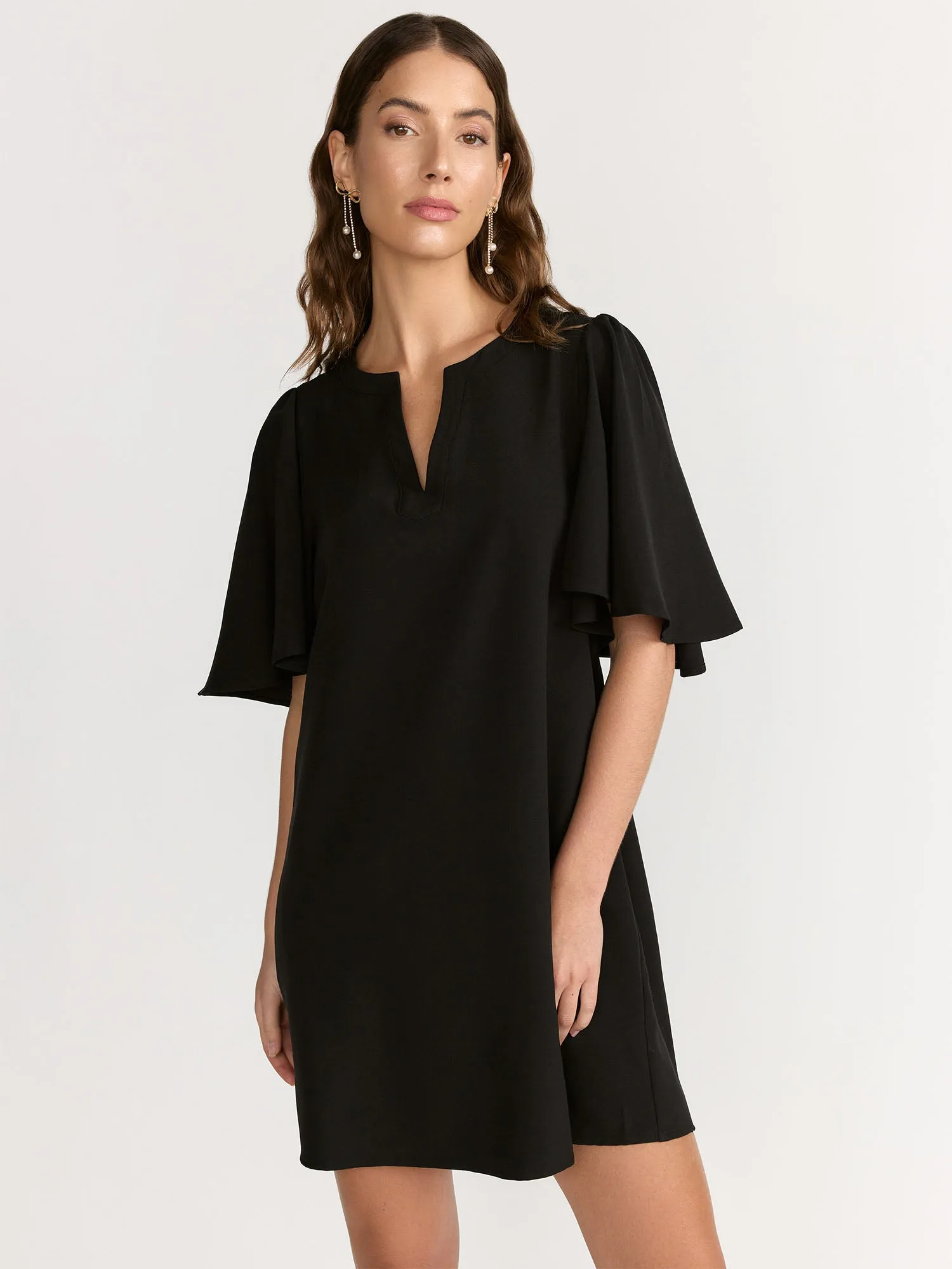 Sugarlips Split Neck Flutter Sleeve Mini Dress - Brands We Love