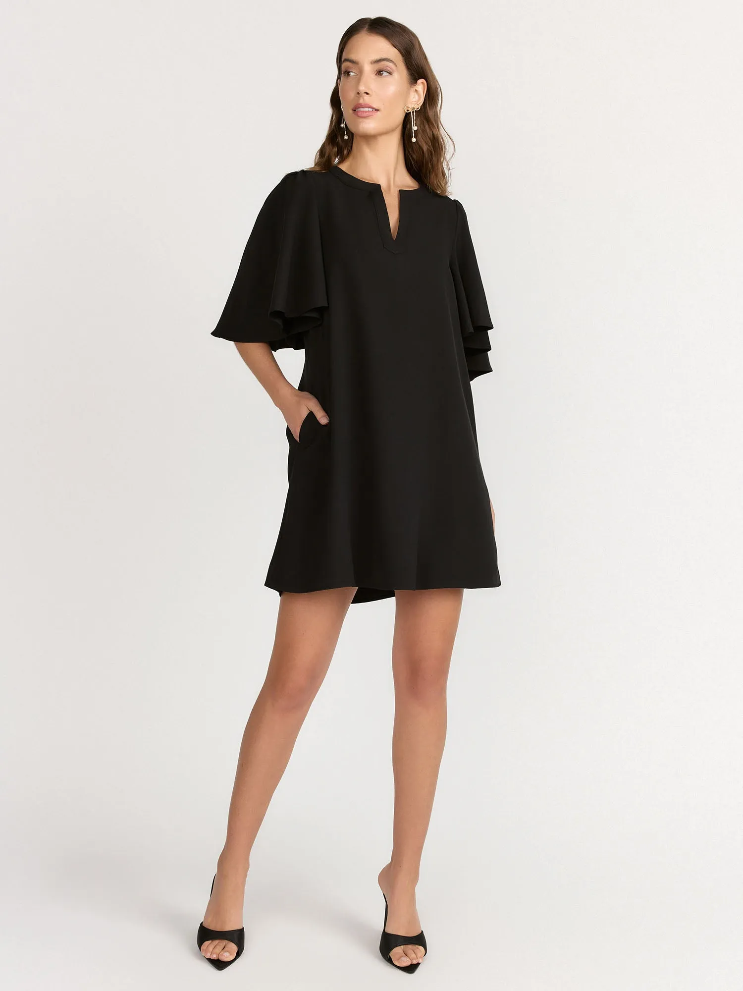 Sugarlips Split Neck Flutter Sleeve Mini Dress - Brands We Love