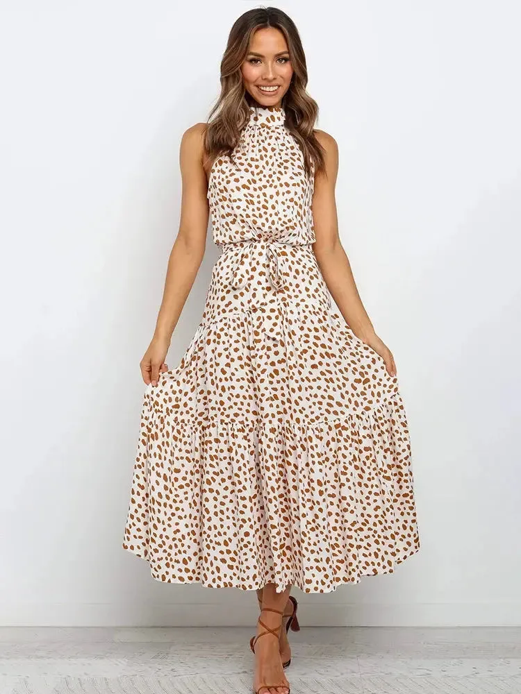 Summer - Long Dress Polka Dot Casual Halter Strapless Dresses