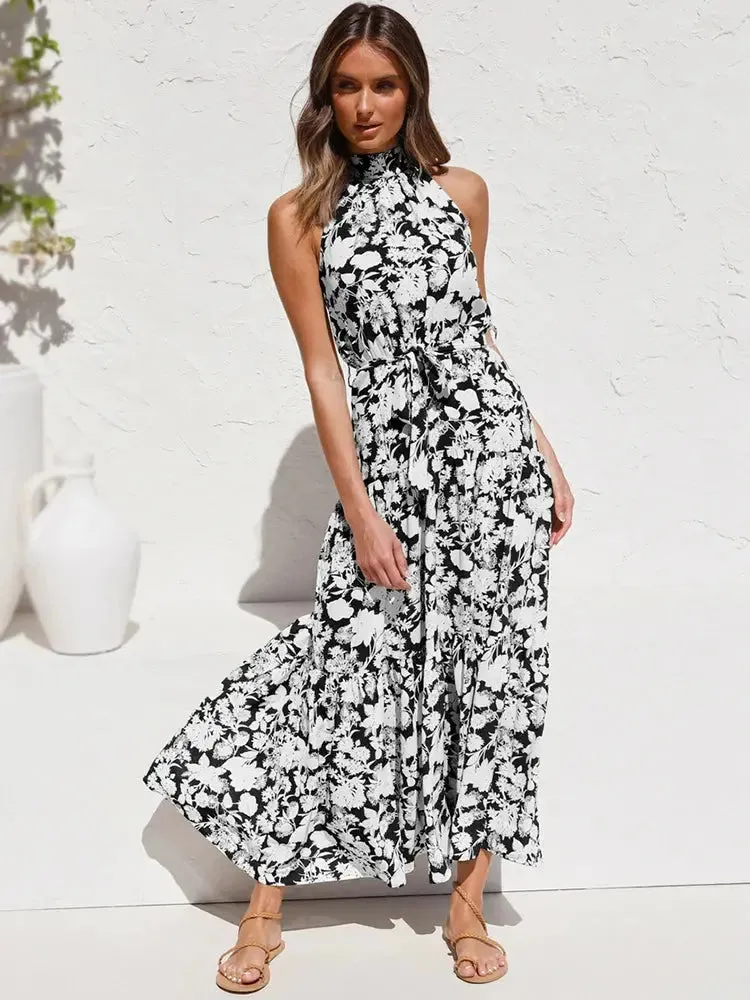 Summer - Long Dress Polka Dot Casual Halter Strapless Dresses