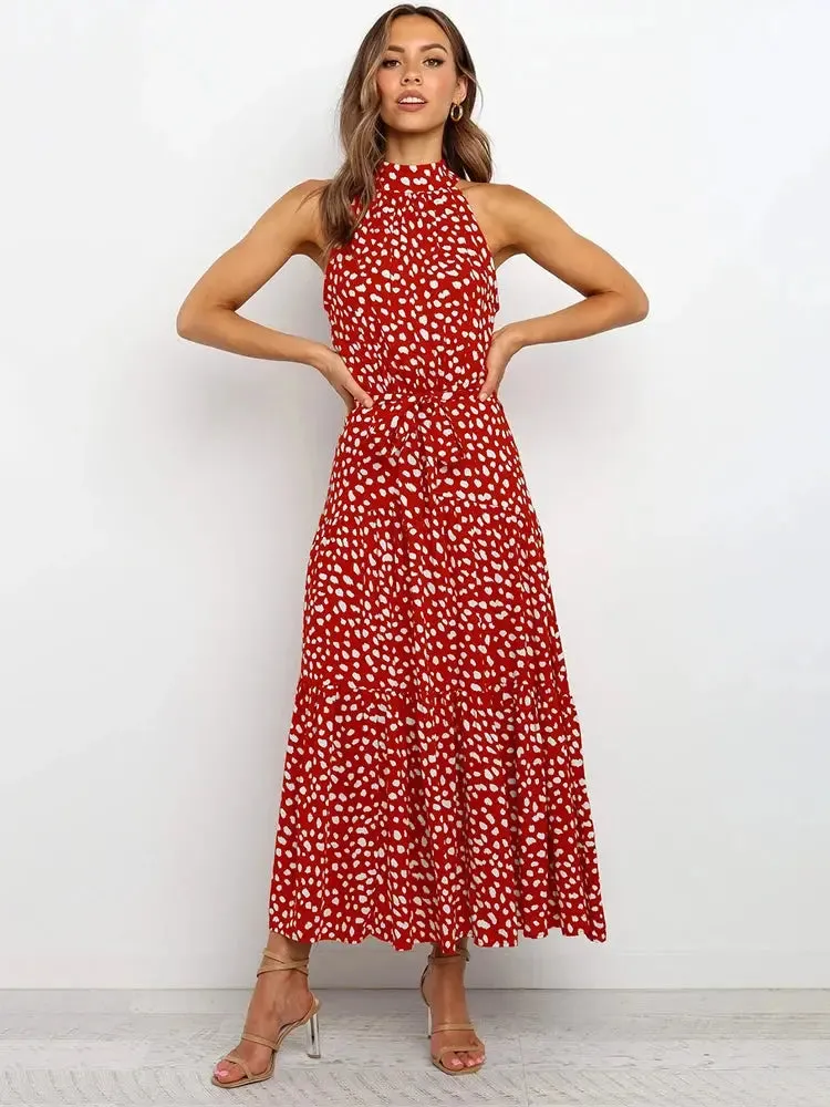 Summer - Long Dress Polka Dot Casual Halter Strapless Dresses