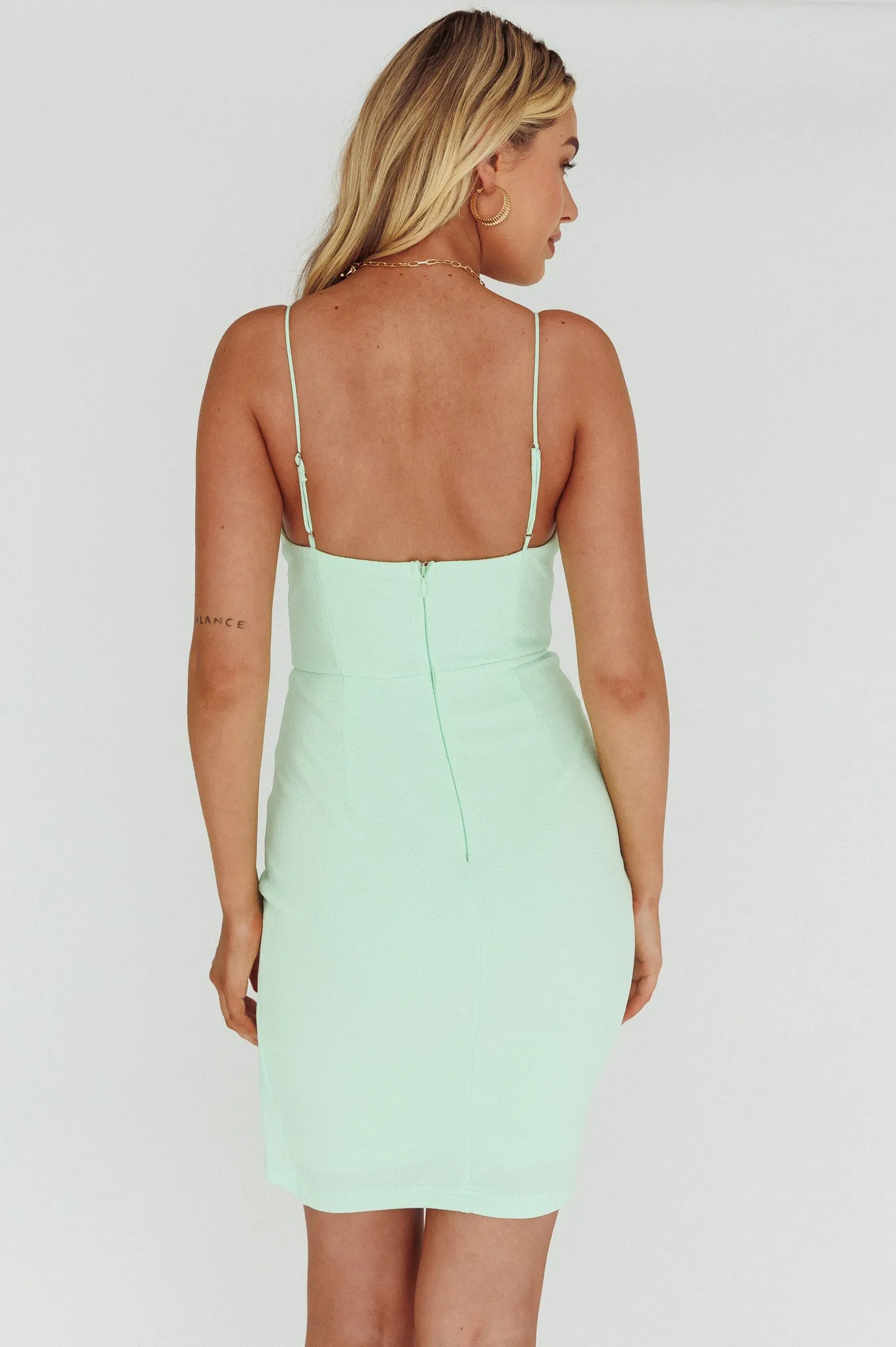 Sweet Embrace Structured Bodice Ruffle Dress Mint