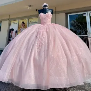 Sweetheart Light Pink Ball Gown Birthday Quinceanera Dresses