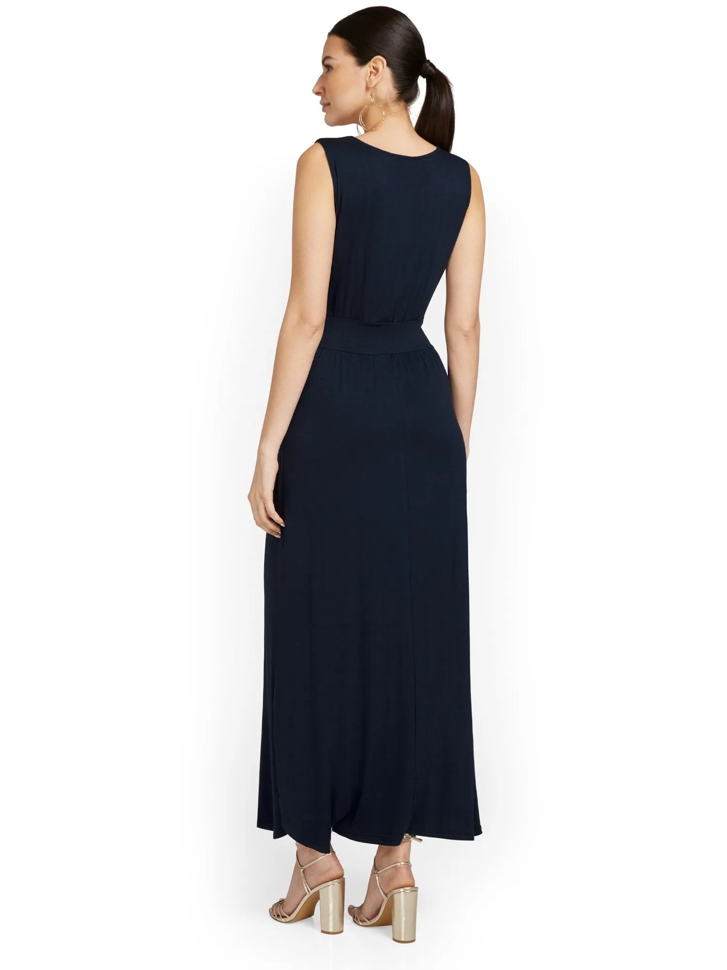 Tall Ruched Side-Slit Maxi Dress