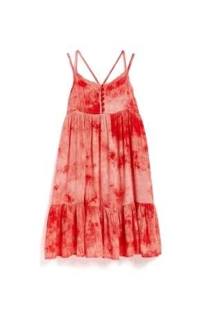 Tie Dye Ruffled Hem Dress